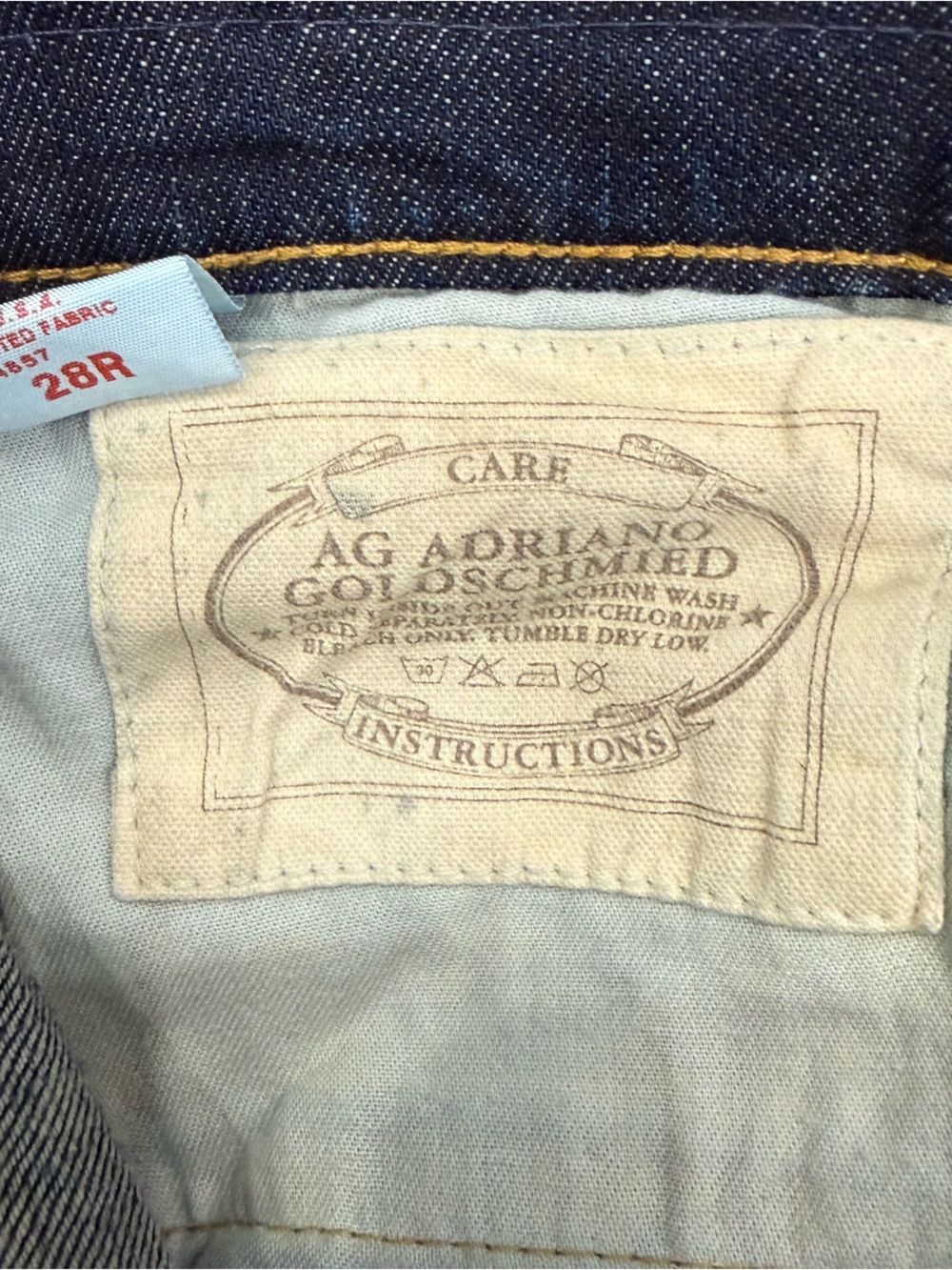 AG Adriano Goldschmied Jeans 28 R Dark Indigo Denim Stretch Straight Leg Y2K - Picture 5 of 12